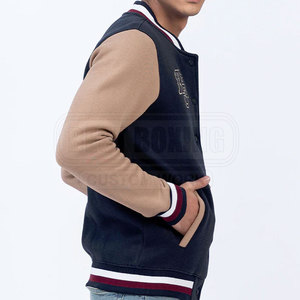 Veste d'université pour homme coupe ajustée avec fermeture à boutons et ourlet côtelé pour un look sportif Veste d'université pour homme personnalisée - Product Image 4