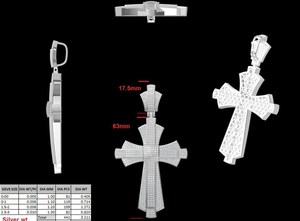 Women's 925 Silver Iced Out <b>Cross</b> Pendant Without Moissanite Gold Plated Hip Hop Necklace Vintage Style for Gift - Product Image 6