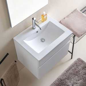 Mobile Bagno Sospeso in Legno Bianco da 60cm Shanghai, Elegante Set per Bagno - Product Image 3