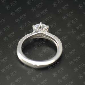 1,60 TCW Moissanite redondo corte brillante conjunto nupcial 18K oro sólido anillo de bodas para mujer estilo clásico regalo de aniversario para el amor - Product Image 2