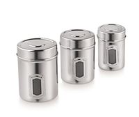 Ensemble de bocaux organisateurs en acier inoxydable écologique poli miroir avec fenêtre transparente pour le rangement des aliments et des provisions