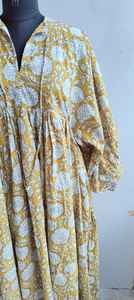 Robe midi en coton à imprimé floral à col profond, style bohème, pour l'été - Product Image 2