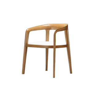 Chaise de salle à manger rembourrée de luxe élégante avec pieds en bois Accoudoirs Meubles de maison Couleur personnalisée - Product Image 1