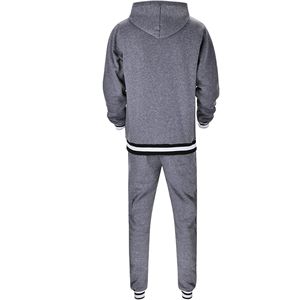 Conjunto deportivo de dos piezas personalizado para hombre, chándal de invierno de Color sólido, traje de ocio tejido, forro polar de algodón 100% transpirable - Product Image 3