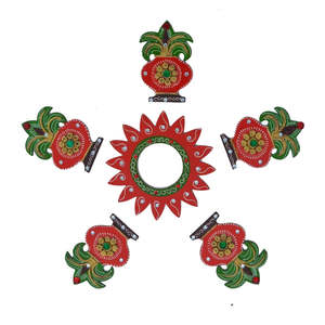 Nouvel arrivage Kalash Design Décoratif Sol Rangoli Centre de table Mariages Douches nuptiales Maison Plafond Décoration Vert Rouge - Product Image 2