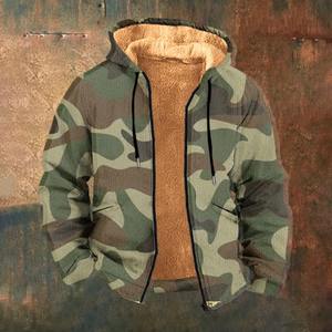 Sudadera con capucha de camuflaje digital informal para hombre, forro polar transpirable con diseño de gran tamaño, ropa de calle de otoño antiestática, Sudadera con capucha - Product Image 1