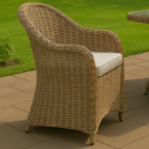 Juego de comedor moderno y elegante de mimbre de 6 plazas, muebles de exterior para casa de campo, villa, hoteles, almacenes, patios, parques - Product Image 5