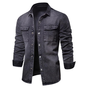 Chaqueta Vaquera de Invierno para Hombre, Estilo Urbano, 100% Algodón, Ecológica, de Secado Rápido, Transpirable, Ligera, Corte Personalizado, Venta al Por Mayor - Product Image 5