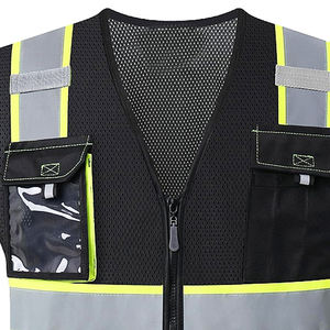 Chaleco de Seguridad Reflectante de Poliéster Impermeable ANSI Clase 1 de Alta Calidad Personalizado con Colores, Diseño de Impresión para Trabajo al Aire Libre - Product Image 2