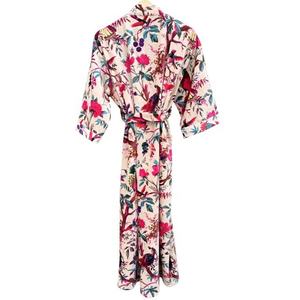 New Arrival Comfortable Floral Print <b>Kimono</b> Robe Hand Block Woven Fabric Summer Nightwear/<b>Beach</b> Wear Dress for Sleep/Bath Autumn - Product Image 2