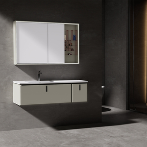 Duvara monte depolama dolabı katı ahşap yıkama dolabı su geçirmez lüks banyo aynası aynalı dolap