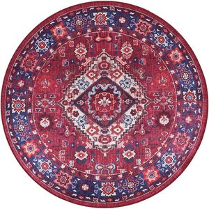 Netline Home Curated Floral Deep Red Vintage <b>Washable</b> <b>Rug</b> - Product Image 2