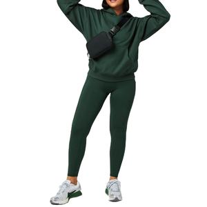 OEM Anti-Pilling Custom Heavyweight 100% algodón Drop-Shoulder Pullovers Hoodies para mujeres Transpirable Front Acid Washed Hoodies - Product Image 3