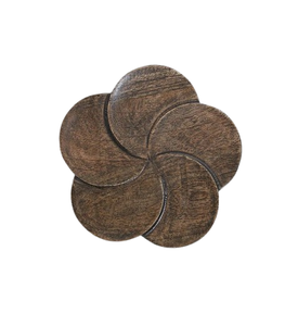 Forme Unique Couleur Naturelle Meilleure Vente Décor De Table En Bois Sous-verres À Thé Ensemble De 4 Avec Des Tailles 11x11 Cm - Product Image 2