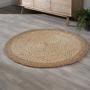 Tapis rond naturel en jonc de mer dans le salon Tapis décoratifs Fabriqué au Vietnam Matériau écologique pour la décoration de la maison Vente en gros - Product Image 2