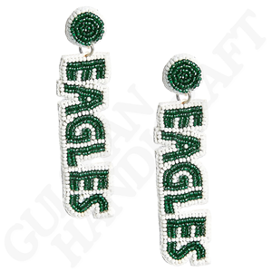 Penn State Collegiate Jewelry Pendientes de gota de declaración ligeros hechos a mano con cuentas de semillas Respaldo de tela para mujeres - Product Image 3