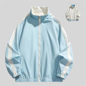 แจ็กเก็ตแฟชั่นแบบใส่กลับด้านได้สำหรับผู้ชายแจ็คเก็ตเบสบอลแบบสตรีทฮาราจูกุเสื้อแจ็คเก็ตเย็บปะโอเวอร์ไซส์มีซิปสีดำ - Product Image 5