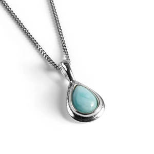 Collar de Plata de Ley Rodiada Hecho a Mano con Ópalo en Forma de Pera y Engaste de Bisel para Fiesta de Compromiso, Boda, Joyería de Lujo - Product Image 3