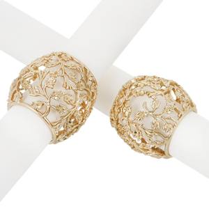 Anneaux de serviette en métal plaqué or créatifs pour les mariages Outil ménager avec logo élégant et décoration de mariage à motif coûteux - Product Image 1