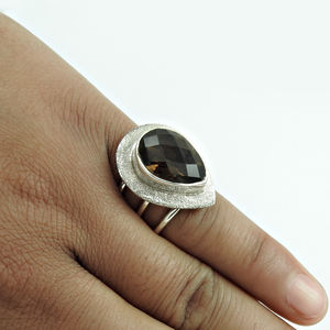 แหวนควอตซ์อัญมณีทรงหยดน้ำตาอัญมณีสีเงินสเตอร์ลิง925สำหรับผู้หญิงเครื่องประดับทำมือ - Product Image 3