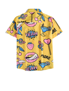 Camisetas de moda coreana Vintage de verano para mujer, blusas holgadas bonitas de manga corta con estampado floral, camisas con estampado estético para adolescentes - Product Image 6