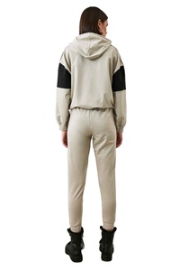 Ensemble survêtement streetwear personnalisable pour femme, sweat à capuche et pantalon de jogging, 100% coton épais, longueur intégrale, 2 pièces - Product Image 2