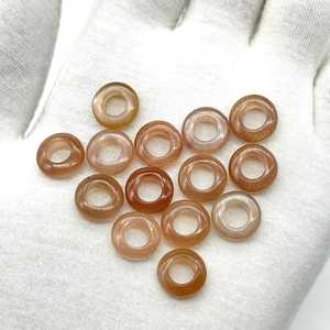 Cuentas de Piedra Lunar de Chocolate Natural en Forma de Donut, 12 mm, Piedras Curativas Marrones - Product Image 3