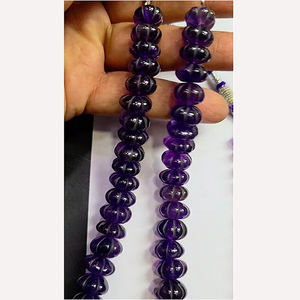 6 brins d'améthyste naturelle lisse plaine 14-16mm Rondelle Melon perles lisses 3160 cts pierres précieuses sculpture 16 pouces US $222 pour tous - Product Image 5
