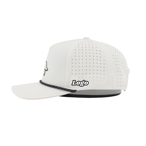 Gorras de béisbol de 5 paneles personalizadas, sombrero deportivo con agujero cortado con láser, logotipo de parche de goma de PVC, etiquetas hidrotejidas impermeables, Golf con cuerda - Product Image 3