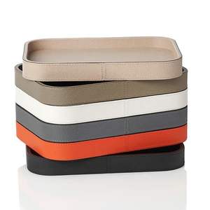 Mallette de rangement en cuir PU de nombreuses couleurs prêtes à l'emploi Plateau à dés de rangement personnalisé Support divers en cuir - Product Image 1