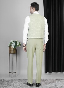 Costume homme 5 pièces de qualité supérieure, vert marine classique, pour mariages, affaires et événements du soir, disponible pour l'exportation - Product Image 3