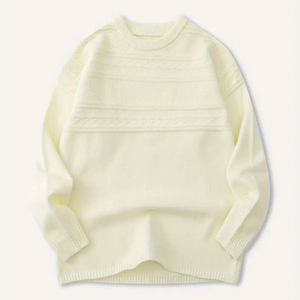 Pull en cachemire et laine à séchage rapide, personnalisable à l'avant, tricoté, décontracté, col rond, dernière mode, pull d'hiver pour l'extérieur - Product Image 1