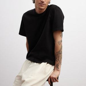 Top qualité hommes T-Shirts coton été t-shirt noir Style à la mode couleur unie surdimensionné t-shirt hommes - Product Image 3