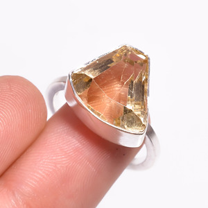 Conjunto de anillos de boda clásicos de Plata de Ley 925 al por mayor, piedras preciosas de citrino para fiestas de aniversario de compromiso, idea de regalo perfecta - Product Image 3