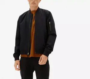 Blouson Bomber Homme Personnalisé Hiver Décontracté Laine/Soie Haute Qualité 100% Polyester Toile Légère Nouveau Style Imprimé Col Montant - Product Image 6