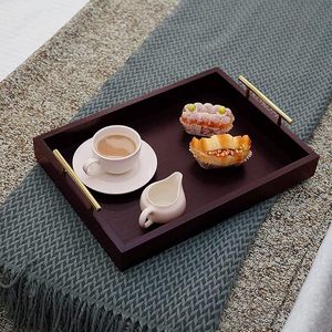 Bandeja de Madera Natural con Asa de Metal para una Elegante Configuración de Mesa de Comedor que Ofrece Alta Durabilidad y Calidad Artesanal Tradicional - Product Image 4