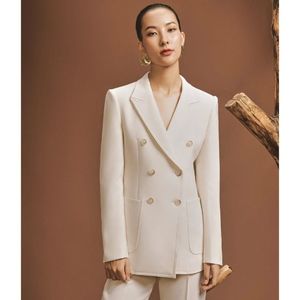 Chaqueta Blazer de alta calidad para mujer, elegante estilo de negocios, bordado, colección de otoño, lana hecha en Vietnam, encantador Halo a medida - Product Image 6