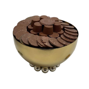 Bol de service en métal doré martelé de qualité supérieure Table à la maison plat à Dessert affichage de Dessert moderne pour hôtels mariages bol à chocolat - Product Image 2