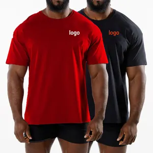 Gimnasio hombres atlético camiseta gimnasio 95% algodón 5% elastano camiseta hombres fitness músculo ajuste gimnasio camiseta para hombres