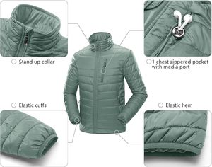 Veste d'hiver matelassée personnalisée OEM pour homme, imperméable, épaisse, chaude, en duvet, streetwear, vêtement d'extérieur lourd - Product Image 5