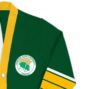 New Norfolk State University Tamaño personalizado Logo Cuello en V Manga larga Hermandades Colegio Fraternidad Cardigans Diseño de retazos - Product Image 4
