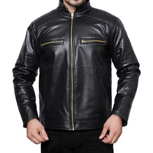 Chaqueta de Cuero para Hombre, Estilo Urbano, Cuello Alto, Secado Rápido, Resistente al Viento, Servicio OEM, Personalizable, Nueva Moda - Product Image 1