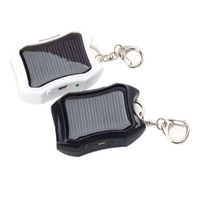 Gift Keyring 1200mAh Solar Mobile Charger with Multi-Function Flashlight Emergency Power Bank