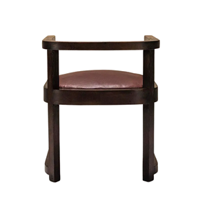 Silla de Comedor de Madera Maciza con Reposabrazos y Asiento Acolchado de Cuero para Cafetería, Restaurante, Hotel, Uso Comercial - Product Image 5