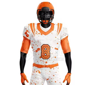 Ensemble de maillot et short de football américain respirant avec logo personnalisé pour hommes, avec design personnalisé et matière 100% polyester - Product Image 4