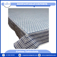 Hochwertige Indische Handgefertigte Blockdruck-Baumwolle Anarkali Blaue Offene Handarbeit Umweltfreundliche Anpassbare Hochzeits-Tischdecke