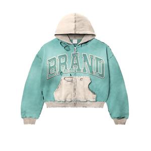 100% sweats à capuche en coton pour homme Top vente bonne qualité lavage à l'acide à capuche nouveau Design grande taille séchage rapide hommes à capuche - Product Image 5