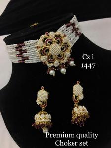 Royal Kundan Moissanite Collar Set con Pendientes Ideal para Bodas Compromisos y Celebraciones Festivas Tradicionales - Product Image 3