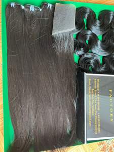 Venta al por mayor de extensiones de cabello brasileño alineado con cutícula, mechones de cabello humano liso de hueso vietnamita crudo de color negro natural - Product Image 3