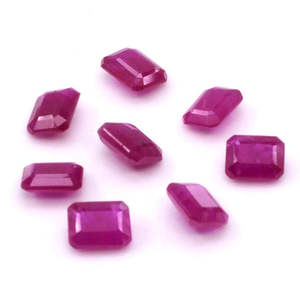 Agate de rubis africain naturel non traité, octogones calibrés 5x6mm 6x7mm, rectangulaires, rouge, bleu, rose, transparent, minéraux polis et traités thermiquement - Product Image 1